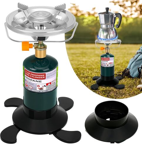 Camping Stove Propane Burner, Portable Camp Stove with Foldable Gas Tank Base, Adjustable Flame Backpacking Cooker for Camping, Small Single Burner Propane Stoves Kit for Hiking Tent Outdoor Cooking in Saudi Arabia