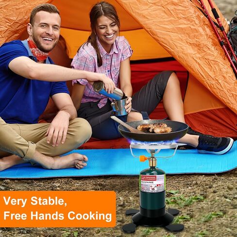 Camping Stove Propane Burner, Portable Camp Stove with Foldable Gas Tank Base, Adjustable Flame Backpacking Cooker for Camping, Small Single Burner Propane Stoves Kit for Hiking Tent Outdoor Cooking in Saudi Arabia