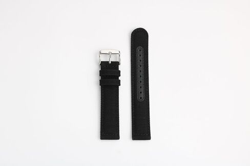SEI Chronograph Black Nylon 18mm Watch Strap - Black, 18mm, Regular, Black, Exquisite Strap in Saudi Arabia