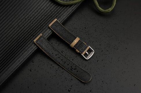 SEI Chronograph Black Nylon 18mm Watch Strap - Black, 18mm, Regular, Black, Exquisite Strap in Saudi Arabia