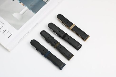 SEI Chronograph Black Nylon 18mm Watch Strap - Black, 18mm, Regular, Black, Exquisite Strap in Saudi Arabia