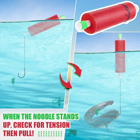 Threehoney 3/6/12 Set Catfish Rig Catfishing Tackle Floats Noodle Jugs Catfishing Equipment 13.4 Inch Fishing Lines Rig Tackle in Saudi Arabia