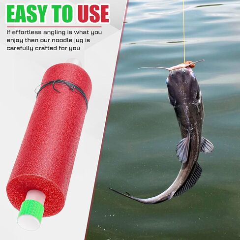 Threehoney 3/6/12 Set Catfish Rig Catfishing Tackle Floats Noodle Jugs Catfishing Equipment 13.4 Inch Fishing Lines Rig Tackle in Saudi Arabia