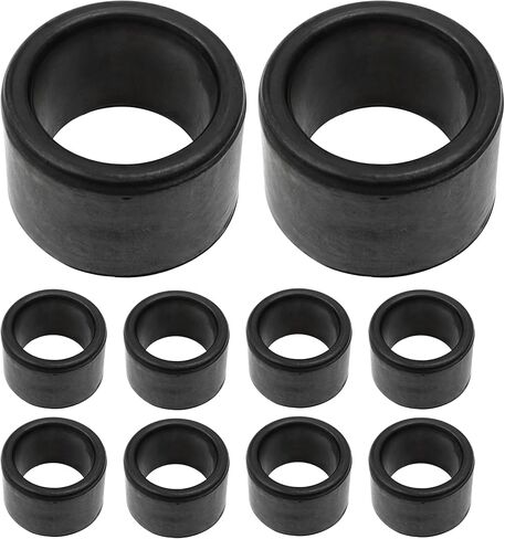10PCS Rod Holder Insert Sleeves Cap, Fit 2" (49-51mm) Tube with 2mm Wall Thick, Rubber Fishing Rod Holder Cap, Tackle Caps Kit, Insert Protectors for Pole Rest Rack (Black) in Saudi Arabia