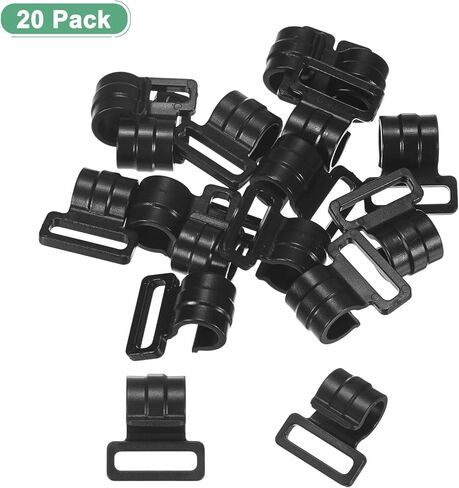 0.47in مقاطع عمود خيمة [20pcs] - استخدام المشبك على شكل C للخيام والمظلة أعمدة المظلات - [بوم بلاستيك] مقاطع مرفق القطب المربع مشبك حزام الحزام in Kuwait