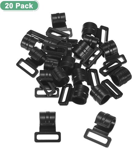 0.47in مقاطع عمود خيمة [20pcs] - استخدام المشبك على شكل C للخيام والمظلة أعمدة المظلات - [بوم بلاستيك] مقاطع مرفق القطب المربع مشبك حزام الحزام in Kuwait