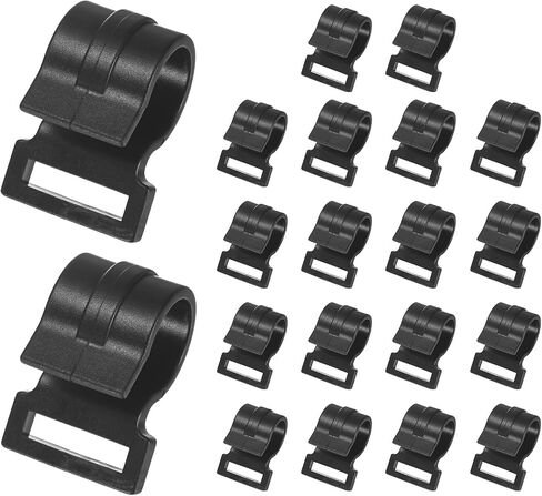 0.47in مقاطع عمود خيمة [20pcs] - استخدام المشبك على شكل C للخيام والمظلة أعمدة المظلات - [بوم بلاستيك] مقاطع مرفق القطب المربع مشبك حزام الحزام in Kuwait