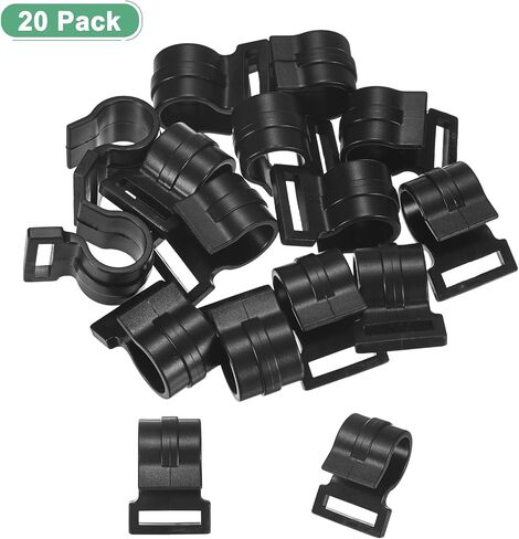 0.47in مقاطع عمود خيمة [20pcs] - استخدام المشبك على شكل C للخيام والمظلة أعمدة المظلات - [بوم بلاستيك] مقاطع مرفق القطب المربع مشبك حزام الحزام in Kuwait