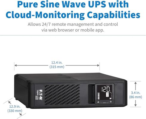Eaton Tripp Lite Series SMART1500PSRTNC 1500VA Online Cloud-Connected Tower UPS Battery Backup & Surge Protector, 1050W, Pure Sine Wave, AVR, Computer Uninterruptible Power Supply Units in Saudi Arabia