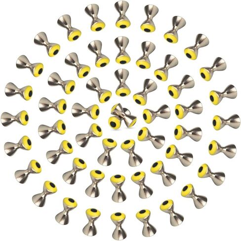 MUUNNN 100PCS عيون الدمبل يطير يطير ، يطير عيون عيون 3.2/4/5MM النحاس النحاس واقعية ربط عيون الحديد الأخضر/الأحمر/الأصفر in Saudi Arabia