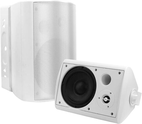 Studiofinix 6.5 بوصة داخلي في الهواء الطلق مكبرات صوت Bluetooth في الخارج مكبرات صوت مقاومة للماء على الحائط النشط 400 وات لجراج الفناء ، سطح السفينة ، الفناء الخلفي (الأسود) in Kuwait