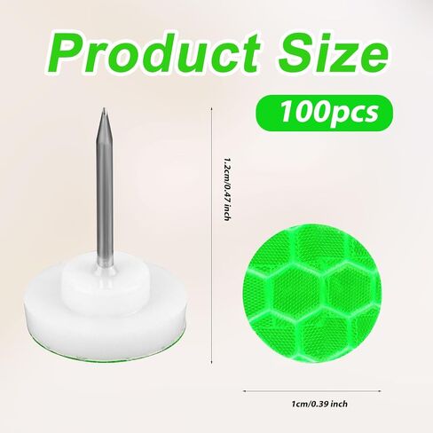 100pcs عاكسات عاكسة لوضع علامات على الممر ، وعلامات تتبع الأوتاد عاكسة الإبهام علامات الممرات عاكس المسامير التوهج العملي لصيد التخييم (برتقالي ، أبيض) in Saudi Arabia