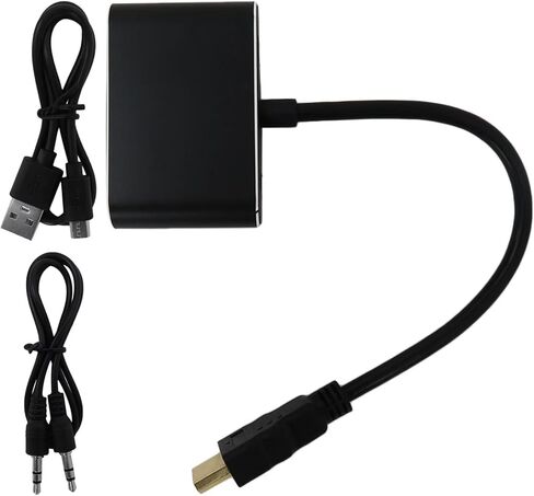 BLUE ELF HDMI to VGA, HDMI to VGA Adapterfor Computer, Desktop, Laptop, PC, Monitor, Projector, HDTV and More - Black 1920x1080P@60HZ, The HDMI Ports Supports 2K HD (2560x1440@@60HZ) in Saudi Arabia