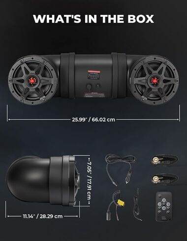 مكبر صوت Kemimoto ATV 6.5 بوصة من Bluetooth-Connectivity ATV شريط الصوت W/ 20 RGB ضوء ، 2x مكبرات الصوت الكاملة مكبرات الصوت 2x مكبرات الصوت نظام الصوت المتوافق مع Polaris Sportman Fourstrax Can Am Outlander in Saudi Arabia