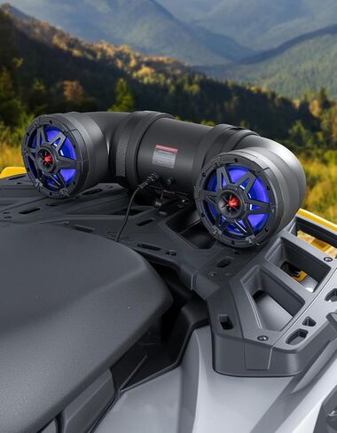 مكبر صوت Kemimoto ATV 6.5 بوصة من Bluetooth-Connectivity ATV شريط الصوت W/ 20 RGB ضوء ، 2x مكبرات الصوت الكاملة مكبرات الصوت 2x مكبرات الصوت نظام الصوت المتوافق مع Polaris Sportman Fourstrax Can Am Outlander in Saudi Arabia