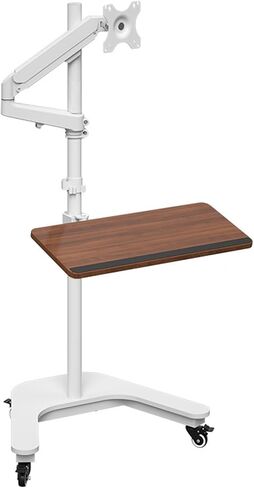 Laptop Floor Stand,Steel Liftable Floor Shelf,Rotating Computer Desk with Tray,for Home Outdoor Office,Flexible Adjustment(White) in Saudi Arabia