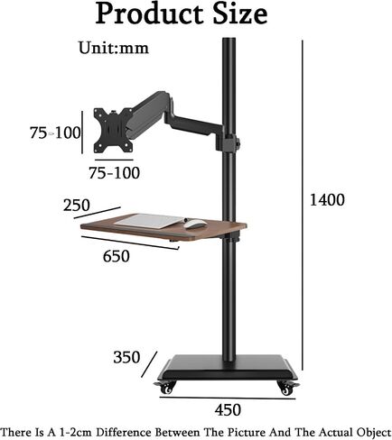 Laptop Floor Stand,Computer Floor Lift Shelf,Portable Steel Rotatable Stand,for Home Outdoor Office in Saudi Arabia