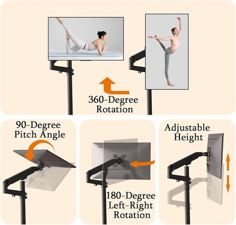 Laptop Floor Stand,Computer Floor Lift Shelf,Portable Steel Rotatable Stand,for Home Outdoor Office in Saudi Arabia