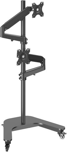 Laptop Floor Stand,Liftable Steel Shelf,Dual Screen with Roller,for Home Outdoor Office,Easy to Move(White) in Saudi Arabia