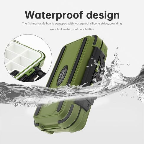 Waterproof Fishing Tackle Box Organizer, 24 Compartments Double Layer Lure Boxes Hooks Storage Case Fishing Accessories Box Containers (Green) in Saudi Arabia