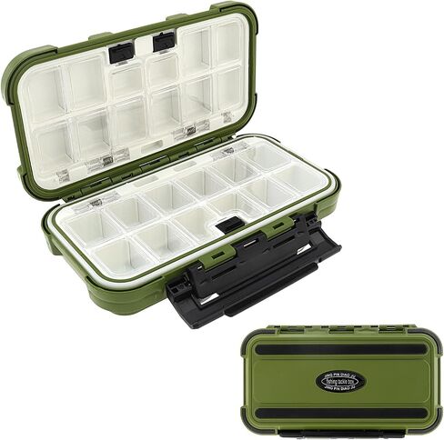Waterproof Fishing Tackle Box Organizer, 24 Compartments Double Layer Lure Boxes Hooks Storage Case Fishing Accessories Box Containers (Green) in Saudi Arabia