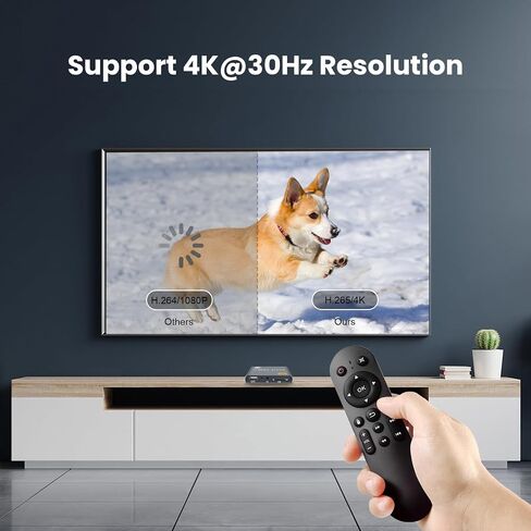 4K Digital Media Player, TV MP4 Video Player with HDMI/AV Output, Digital Signage Mini HD Media Players for USB Drives/SD Cards, H.265/HEVC, Looping, Auto Playback, Grey in Saudi Arabia