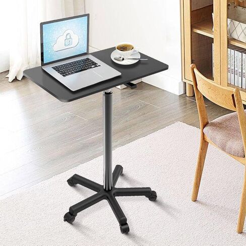 Laptop Floor Stand,Floor Reading Support Stand,Liftable Stainless Steel Workbench,Suitable for Home Outdoor Office,with Rollers(Black,Hight 59-80cm) in Saudi Arabia