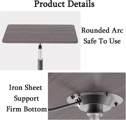 Laptop Floor Stand,Floor Reading Support Stand,Liftable Stainless Steel Workbench,Suitable for Home Outdoor Office,with Rollers(Black,Hight 59-80cm) in Saudi Arabia