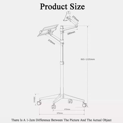 Laptop Floor Stand,Aluminum Alloy Movable Computer Shelf,Adjustable Standing Workbench,for Home,Outdoor and Office(Silver) in Saudi Arabia