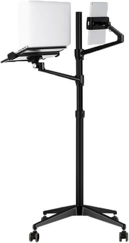 Laptop Floor Stand,Aluminum Alloy Movable Computer Shelf,Adjustable Standing Workbench,for Home,Outdoor and Office(Silver) in Saudi Arabia