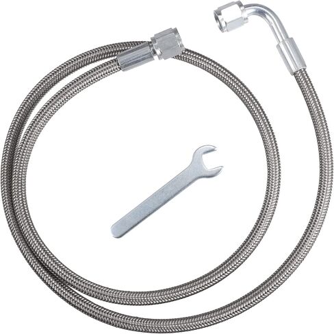 X AUTOHAUX 4AN Turbo Oil Feed Line 12" Turbo Feed Line Length Stainless Steel Braided AN4 90 Degree Straight Hose End Remote Turbocharger Oil Drain Return Line in Saudi Arabia