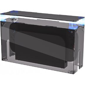 PlayVital Clear Acrylic Dustproof Cover for Nintendo Switch 2 | Magnetic Ventilation Top, Tool-Free Installation, Transparent Display Box for Switch 2 Dock Mode - Clear Blue in Saudi Arabia