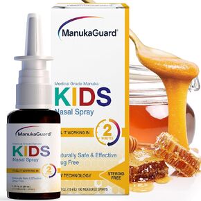 ManukaGuard Medical Grade Manuka Honey ImmuneGuard Nasal Spray with Saline Solution for Nose Rinse, Sinus Congestion, Immune Support for Adults, Moisturizing, MGO 600, 1.35 fl oz Bottle in Saudi Arabia