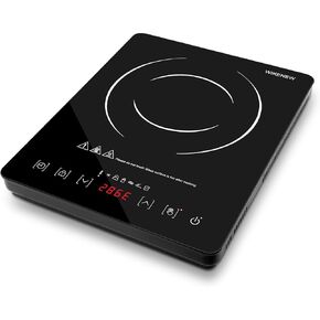portable induction cooktop.120°F~465°F Crystal Glass Surface Countertop Electric Cooktop1800W. Automatic heat reduction and timer feature.Easy to Clean Hot Plates for Cooking.kitchen burner electric in Saudi Arabia