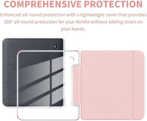 Case for 7" Kobo Libra Colour 2024 Released, Ultra Clear Soft Flexible Transparent TPU Back Cover with Auto Sleep/Wake for Kobo Libra Colour, Pink in Saudi Arabia