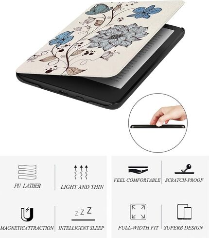 Hand Strap Case for 2024 Release 7" Kindle Paperwhite (12th Gen) & Kindle Colorsoft Signature Edition, Shockproof Frame Cover with Auto-Wake/Sleep,Misty Forest in Kuwait
