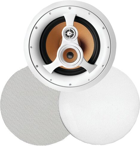 BIC America H-310C 250-Watt 3-Way 10" in-Ceiling Speaker with Pivoting Tweeter & Midrange Plus Metal & Cloth Grilles, White in Saudi Arabia