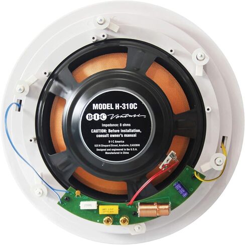 BIC America H-310C 250-Watt 3-Way 10" in-Ceiling Speaker with Pivoting Tweeter & Midrange Plus Metal & Cloth Grilles, White in Saudi Arabia