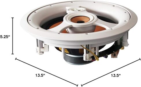 BIC America H-310C 250-Watt 3-Way 10" in-Ceiling Speaker with Pivoting Tweeter & Midrange Plus Metal & Cloth Grilles, White in Saudi Arabia