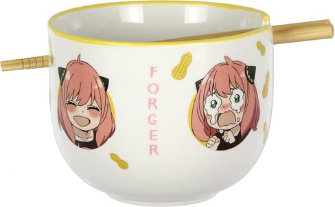 JUST FUNKY Spy x Family Anime Manga Many Faces Of Anya Ramen Bowl Bundle with Soup Bowl, Bamboo Chopsticks Set in Saudi Arabia