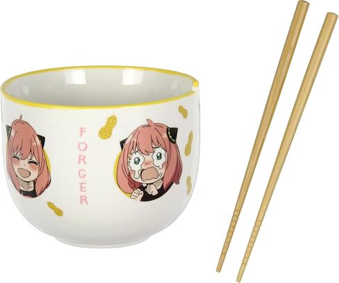 JUST FUNKY Spy x Family Anime Manga Many Faces Of Anya Ramen Bowl Bundle with Soup Bowl, Bamboo Chopsticks Set in Saudi Arabia