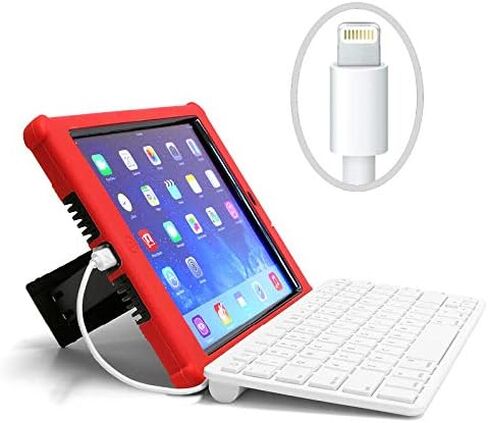 Hitek iPad Wired Keyboard ، MFI Certified ، تم إجراؤه في اختبار موحد للمدارس K-12. متوافق مع 2018 و 2017 iPad ، الجيل السادس والخامس ، جميع أجواء iPad والأجهزة اللوحية المحترفين in Saudi Arabia