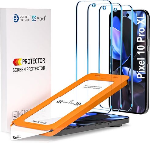 AACL 3 عبوات لـ Google Pixel 10 Pro XL/Pixel 9 Pro XL Protector Glass With-Auto Dust-Elimination ، Easy Free ، Bubble Free ، Anti Scratch in Kuwait