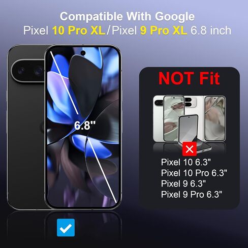 AACL 3 عبوات لـ Google Pixel 10 Pro XL/Pixel 9 Pro XL Protector Glass With-Auto Dust-Elimination ، Easy Free ، Bubble Free ، Anti Scratch in Kuwait
