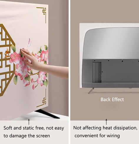 TV Dust Cover Soft Polyester Fabric Display Screen Cover Landscape Painting Dust- Proof Protector Cloth Indoor TV Cover 50IN 55IN TV PC Covers(Size:47-50IN(W100-116H57-70CM),Color:B) in Saudi Arabia