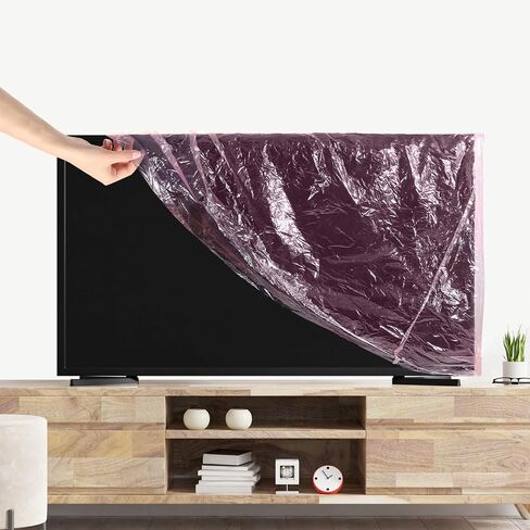 4 حزمة غلاف تلفزيوني مضاد للثبات يناسب ما يصل إلى 70 "× 42" واقي تلفزيون بشاشة مسطحة لتحريك حماية تلفزيون الشاشة المسطحة أثناء نقل المنزل أو التجديد المنزلي أو التخزين (الوردي) in Saudi Arabia