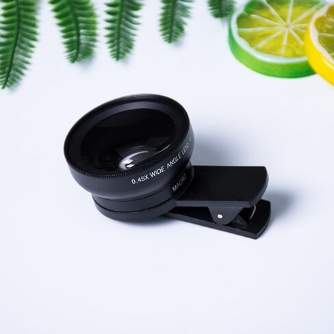 Smartphone Camera Lens Kit, 0.45X Wide Angle and Macro Lens, Clip-on Phone Photography Attachment in Saudi Arabia