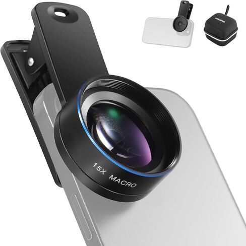 NEEWER Basics 15x Macro Phone Lens Kit with 37mm Lens Clamp, HD Camera Accessories Compatible with iPhone Samsung Android Smartphone, LS-69 in Saudi Arabia