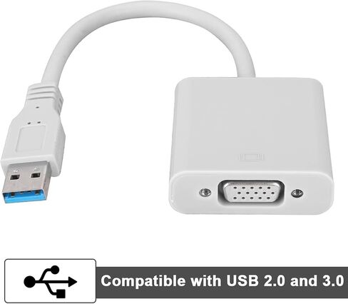 USB 3.0 إلى VGA ، USB 2.0/3.0 Port 5 Volts PP (TTL) USB 3.0 إلى محول VGA ، لنظام 7/8 (أبيض) in Saudi Arabia
