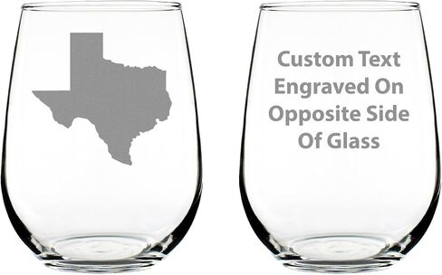 Texas State Outline Stemless Wine Glass - State Themed Drinking Decor and Gifts for Texan Women & Men - Large 17 Oz Glasses in Saudi Arabia